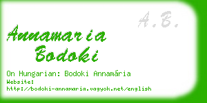 annamaria bodoki business card